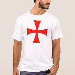 Camiseta Vermelho transversal de Templar dos cavaleiros