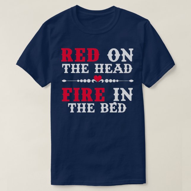 Camiseta Vermelho Vermelho Na Cabeça Incêndio Nas Mulheres  (Frente do Design)