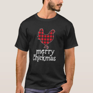 Camiseta Vermelho Xadrez Alegre Chickmas Amante de Frango