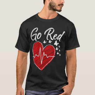 Camiseta Vermelhos Para Mulheres Vermelhos Doença Cardíaca