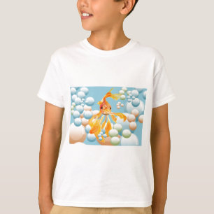 Camiseta Vermilhais De Peixe-Dourado Na Água De Bolha De Pa