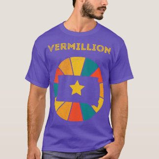 Camiseta VerMilhão Dakota do Sul Vintage angustiou Souveni
