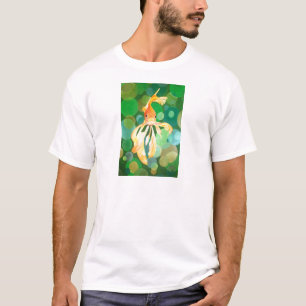 Camiseta Vermilion Goldfish Nadando Em Bolhas Verdes