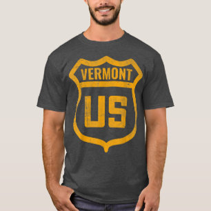 Camiseta Vermont - autoestrada norte-americana com um tronc