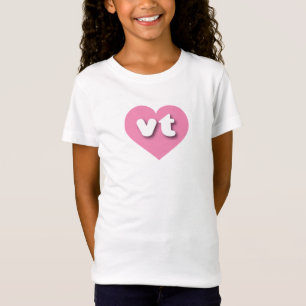 Camiseta Vermont, coração rosa quente - Eu amo vt