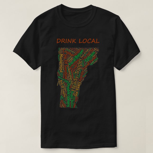 Camiseta Vermont Drink Local Beer734 (Frente do Design)
