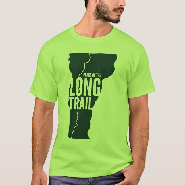 Camiseta Vermont Long Trail Peaks Lista T-Shirt (Frente)