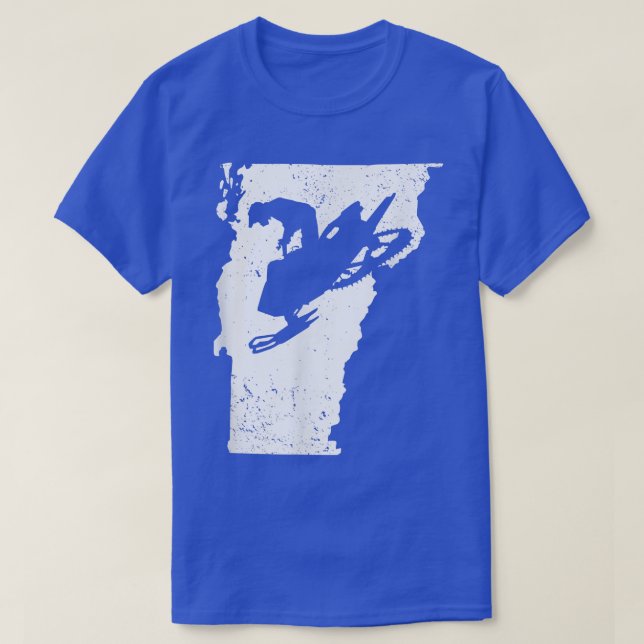 Camiseta Vermont Map Snowmobile Riding Winter Sports Snowmo (Frente do Design)