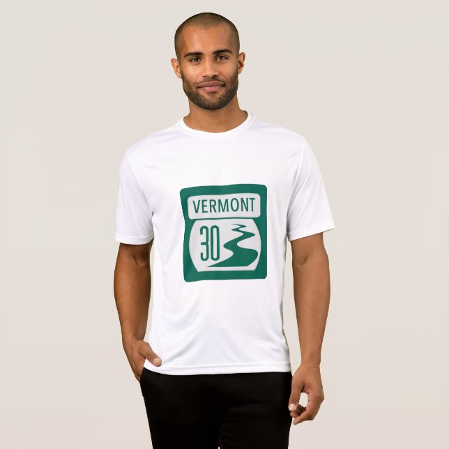 Camiseta Vermont Rt 30 Sinal de estrada T-Shirt (Frente Completa)