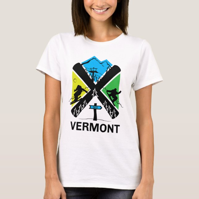 Camiseta Vermont Ski T Shirt - Skiing And Snowboard Accesso (Frente)