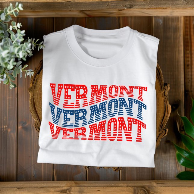 Camiseta Vermont Vermelho e Blue Boho T-Shirt (Criador carregado)