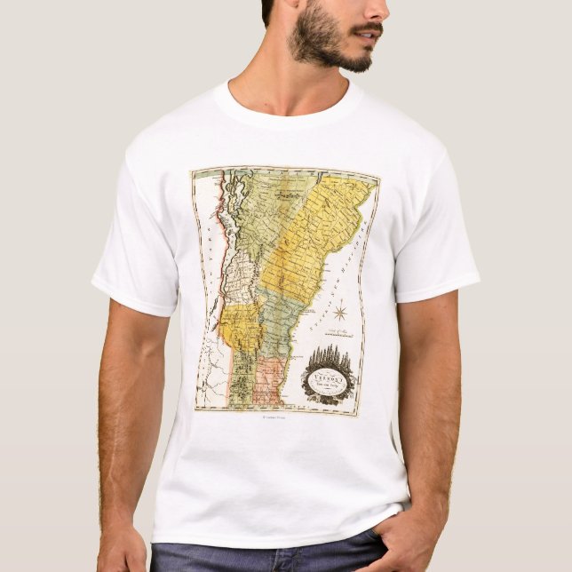 Camiseta VermontPanoramic MapVermont (Frente)