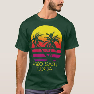 Camiseta Vero Beach Florida Palm Trees Tropicais Sunset Vac