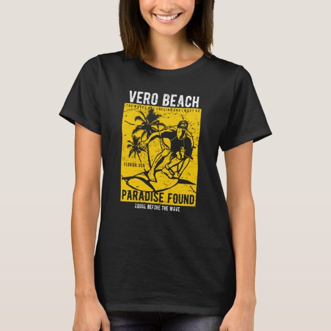 Camiseta Vero Beach Florida Retro Distressed Style Souvenir (Frente)