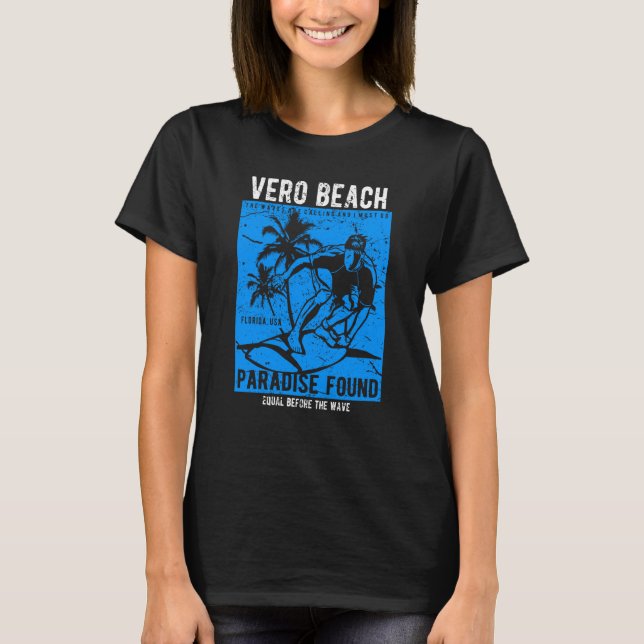 Camiseta Vero Beach Florida Retro Distressed Style Souvenir (Frente)
