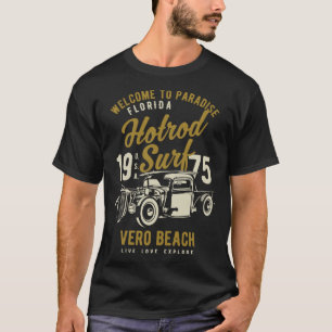 Camiseta Vero Beach Florida Retro Hotrod Surf 10