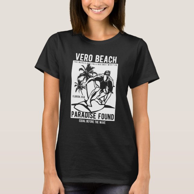 Camiseta Vero Beach Florida Retro Style Souvenir (Frente)