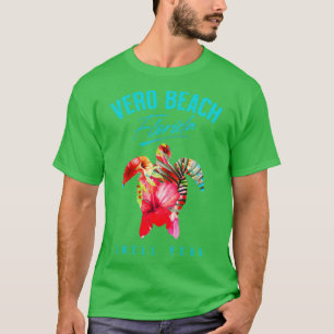 Camiseta Vero Beach Florida Tropical Hibiscus Flowers Sea T