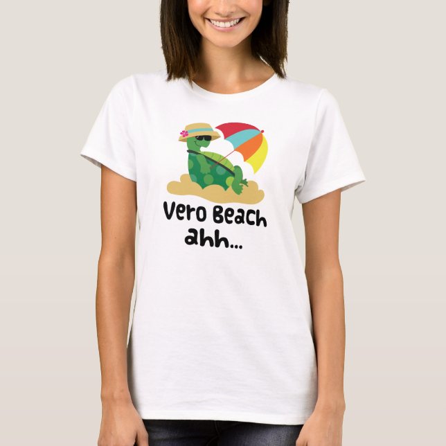 Camiseta Vero Beach (tartaruga na praia) (Frente)
