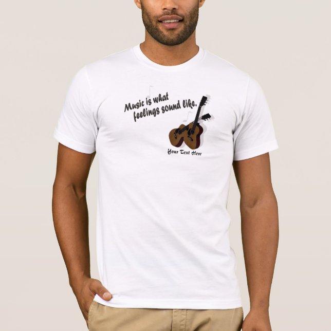 Camiseta Versão #2 da guitarra - que sentimentos soe como (Frente)