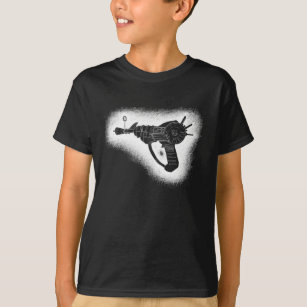 Camiseta versão esboçado do branco da arma de raio