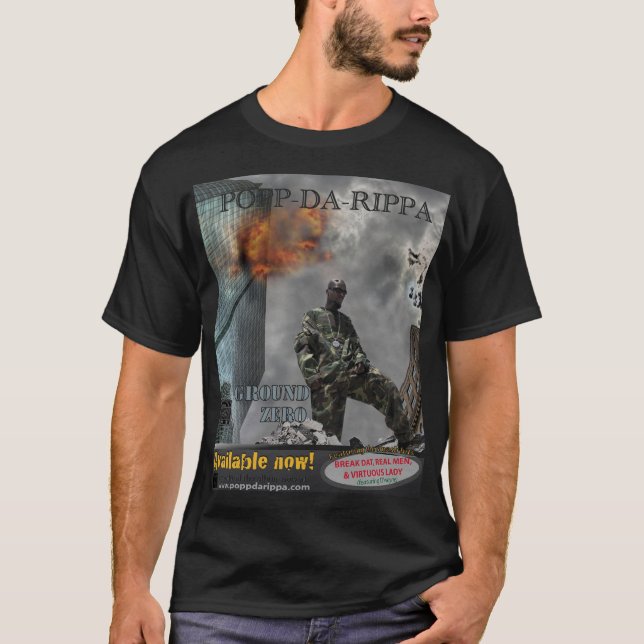 Camiseta Versão preta 1 do ponto zero T (Frente)