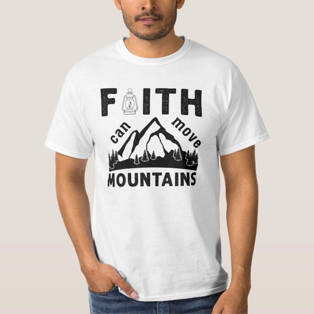 Camiseta Versículo Bíblico A Fé Move Montanhas (Frente)
