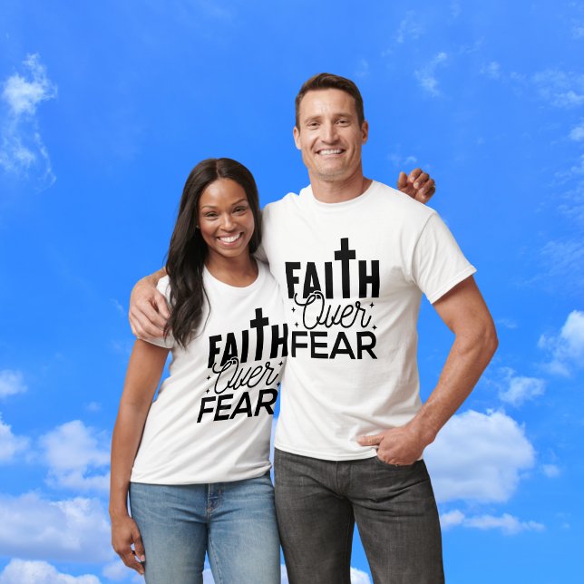 Camiseta Versículo Bíblico FÉ ACIMA DO MEDO Texto Branco PR (Criador carregado)