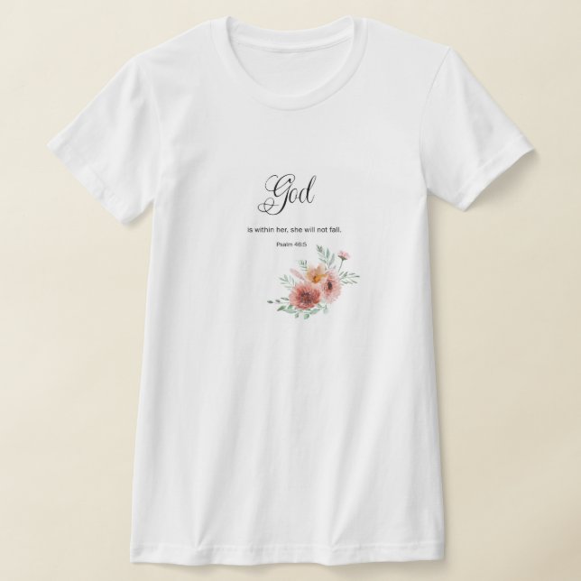 Camiseta Versículo Bíblico Floral (Postura )