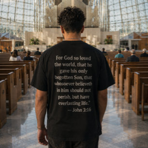 Camiseta Versículo Bíblico João 3:16 Fé Cristã