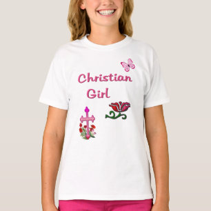 Camiseta versículo bíblico para meninas cristãs