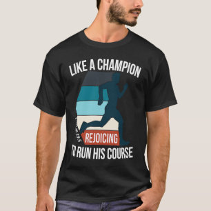 Camiseta Versículo da Bíblia Cristã Corra Seu Curso Citação