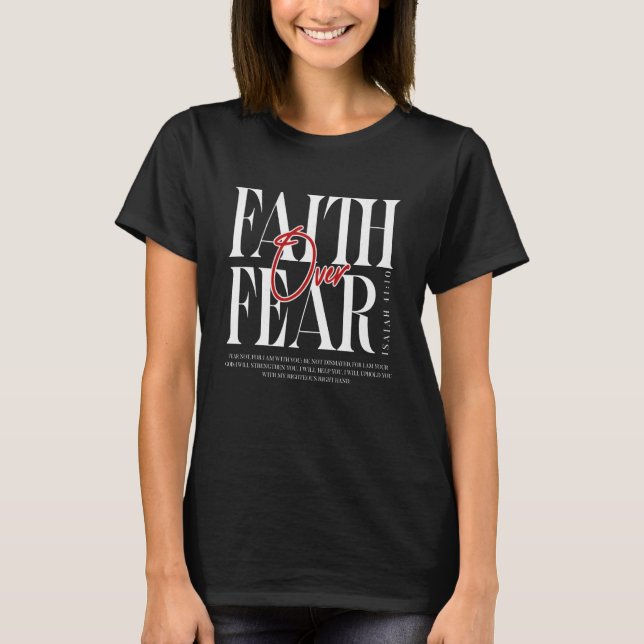 Camiseta Versículo da Bíblia Cristã Religiosa Escrita Fé Ov (Frente)