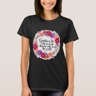Camiseta Versículo da Bíblia da Mulher Cristã Jesus Maior É