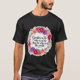 Camiseta Versículo da Bíblia da Mulher Cristã Jesus Maior É