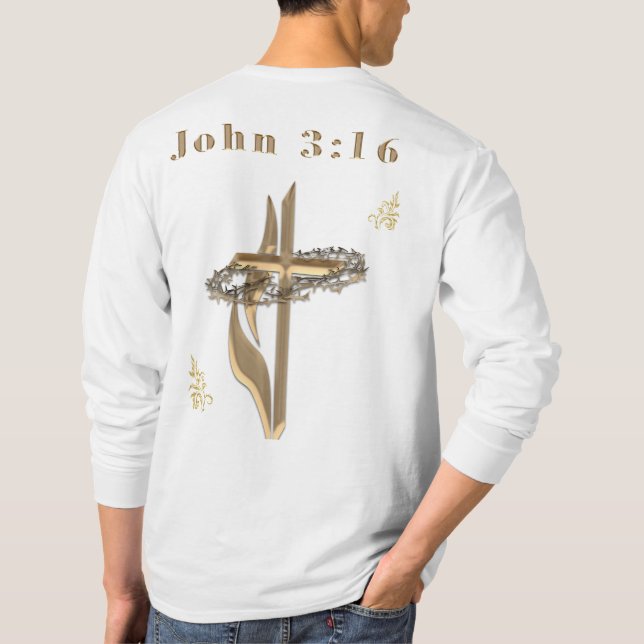 Camiseta Versículo da Bíblia João 3:16 (Verso)