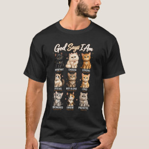 Camiseta Versículos da Bíblia Deus Diz Que Eu Sou Gato Cris