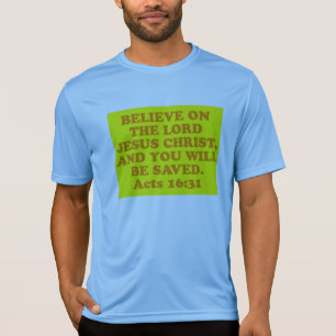 Camiseta Verso da bíblia do 16:31 dos atos.
