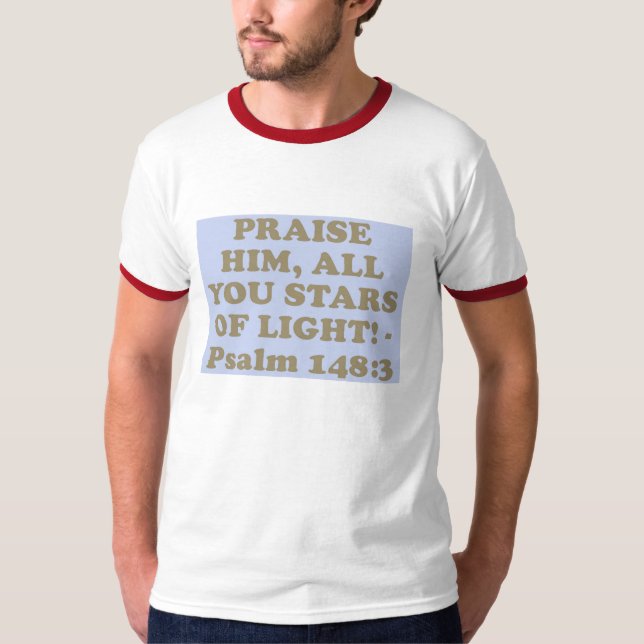Camiseta Verso da bíblia do salmo 148: 3. (Frente)
