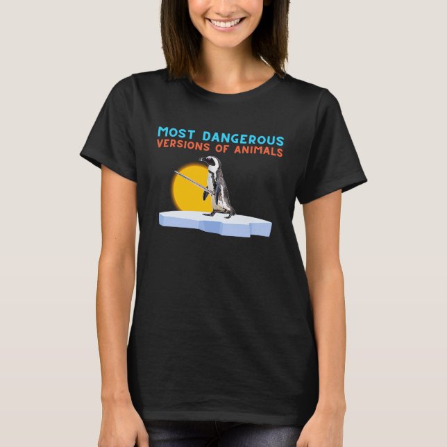 Camiseta Versões Mais Perigosas De Pinguim De Animais Com S (Frente)