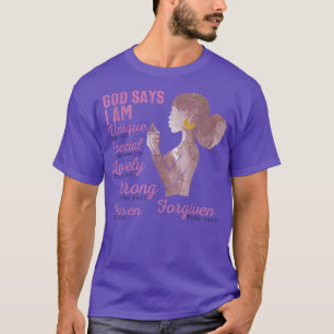 Camiseta Versos da Bíblia Motivacional para a Mulher Afro-A