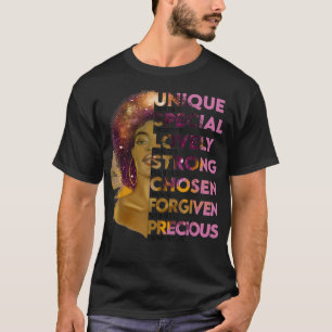 Camiseta Versos de Bíblia Motivacional para Mulher Afro-Ame