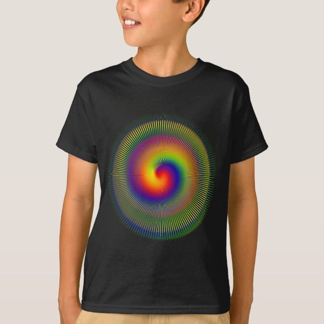 Camiseta vert do fractal da urdidura do chakra apperal (Frente)