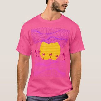 Camiseta Vertente 80S Palm Trees Sun EletroWave Synthwave V