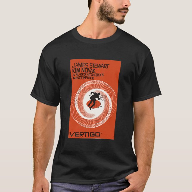 Camiseta Vertigo 1958 Filme Poster Art Antigo Dominio públi (Frente)