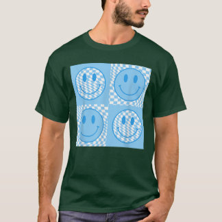 Camiseta Vertro Feliz Rosto Checado Blue Smile Trendent