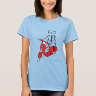 Camiseta Vespa.Stickman num Vespa.