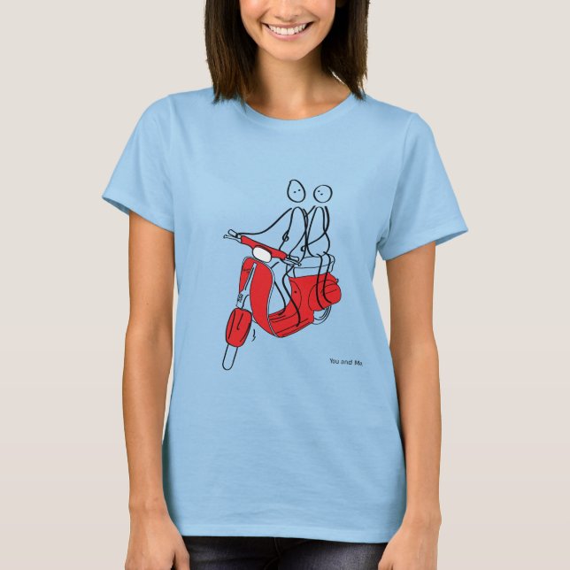Camiseta Vespa.Stickman num Vespa. (Frente)