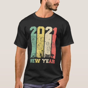 Camiseta véspera de ano novo 2021 Nova York Las Vegas Retr