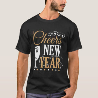 Camiseta Véspera de ano novo de celebração do feliz ano nov